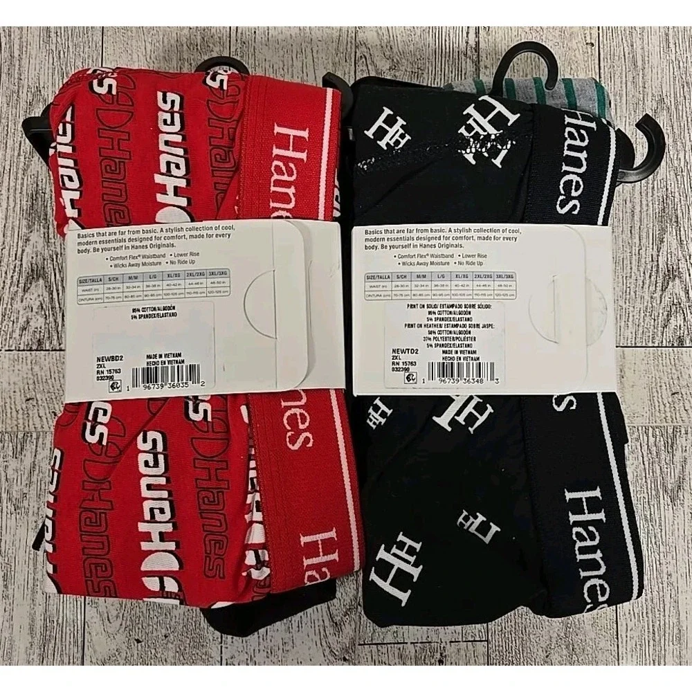 Hanes Boxer Briefs Trunks Mens 2XL 44-46